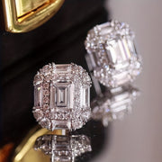 Rectangular Zirconia Earrings for Brides and Special Occasions