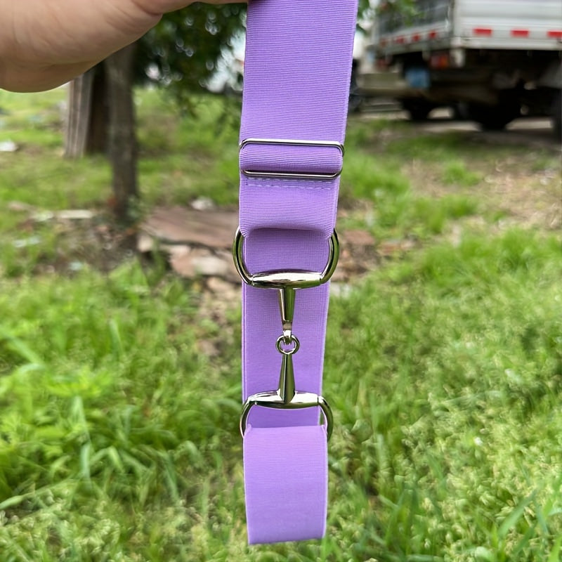 Women's Elastic Waist Belt with Metal Buckle Adjustable Stretchable Accessory