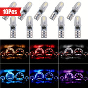10Pcs T5 LED Indicator Wedge Light Bulbs for Car Dashboard Panel Red White