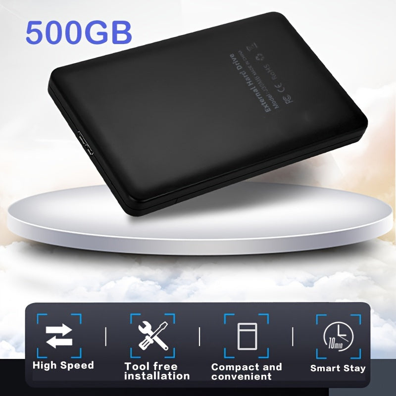 500GB Portable External Hard Drive USB 3.0 Compact Lightweight for PC Laptop