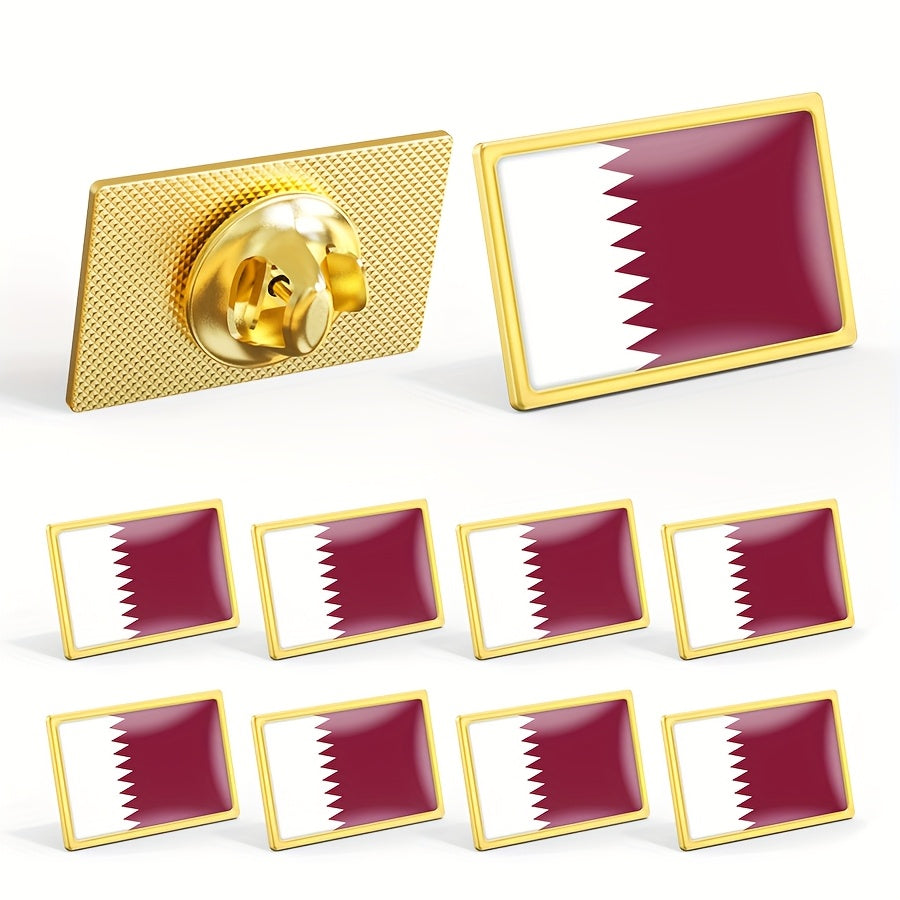 Qatar Flag Brooch Pin Accessories for Women and Men