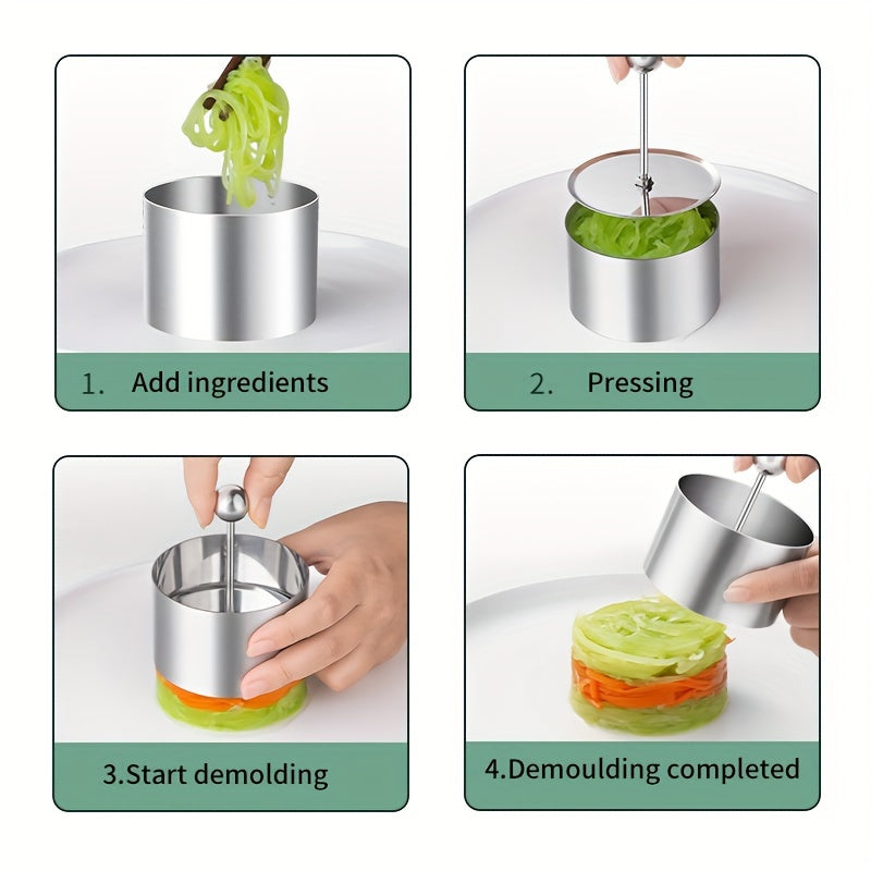 Stainless Steel Cake Mold Ring with Pusher for Mousse Tarts and Baked Goods