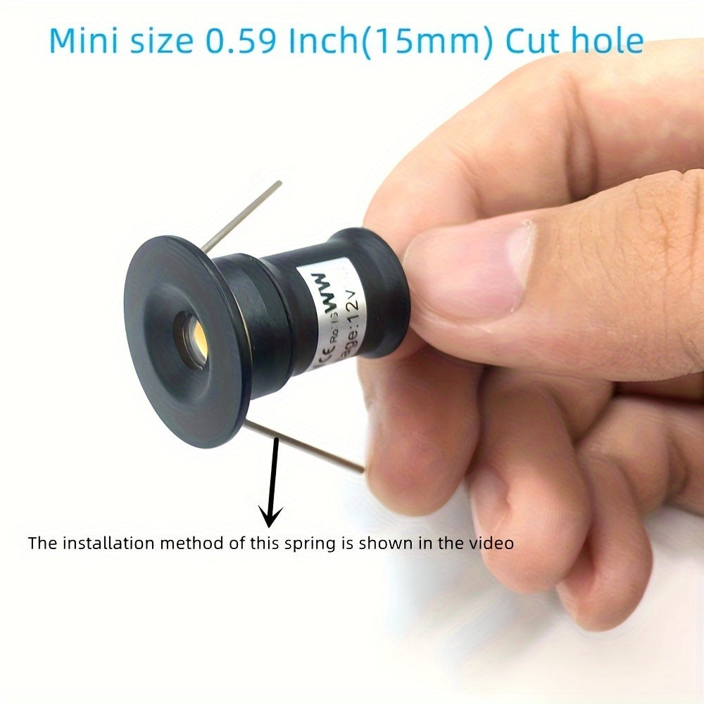 9pcs Mini 1W LED Recessed Spotlights Warm White for Cabinets Stairs Walkways