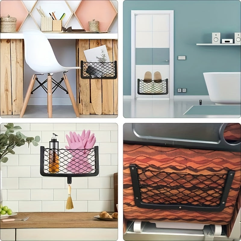 Universal Storage Net for Vehicles with Hooks and Screws, Polyamide Mesh