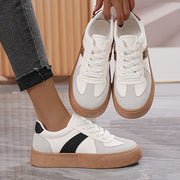 Women White Platform Sneakers Lightweight Casual Thick Sole Shoes