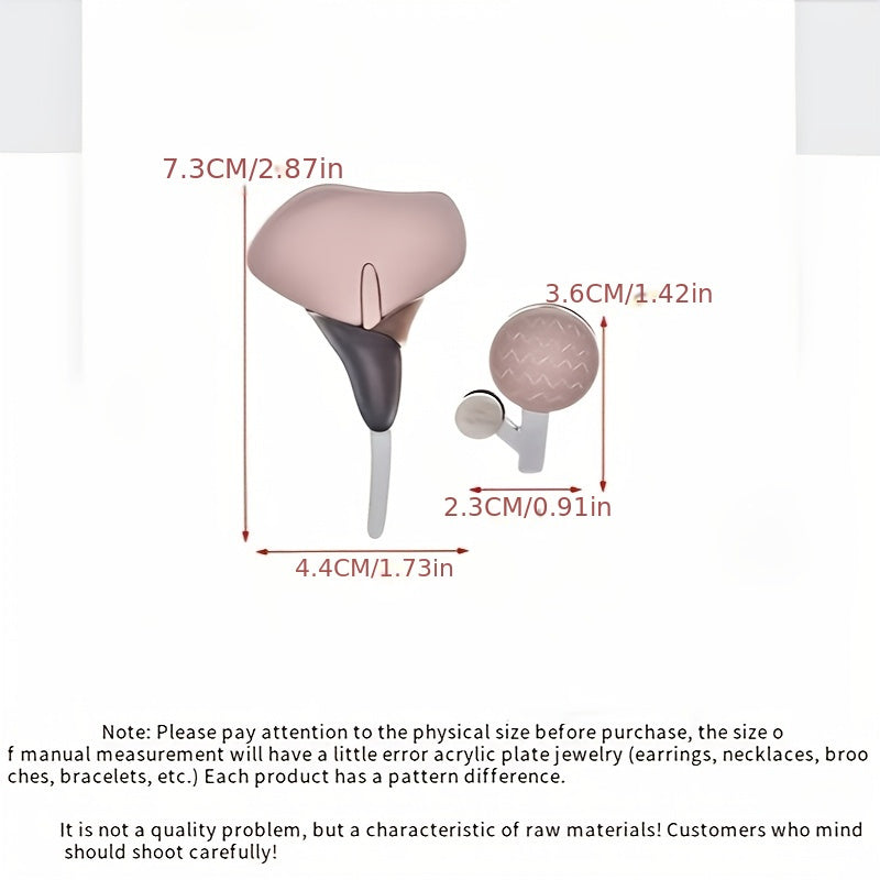 Women's Acrylic Calla Lily Brooch Pin Fashion Floral Lapel Accessory