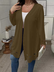 Women's Machine Washable Cardigan in Solid Color with High Stretch Knit Fabric for Fall and Winter