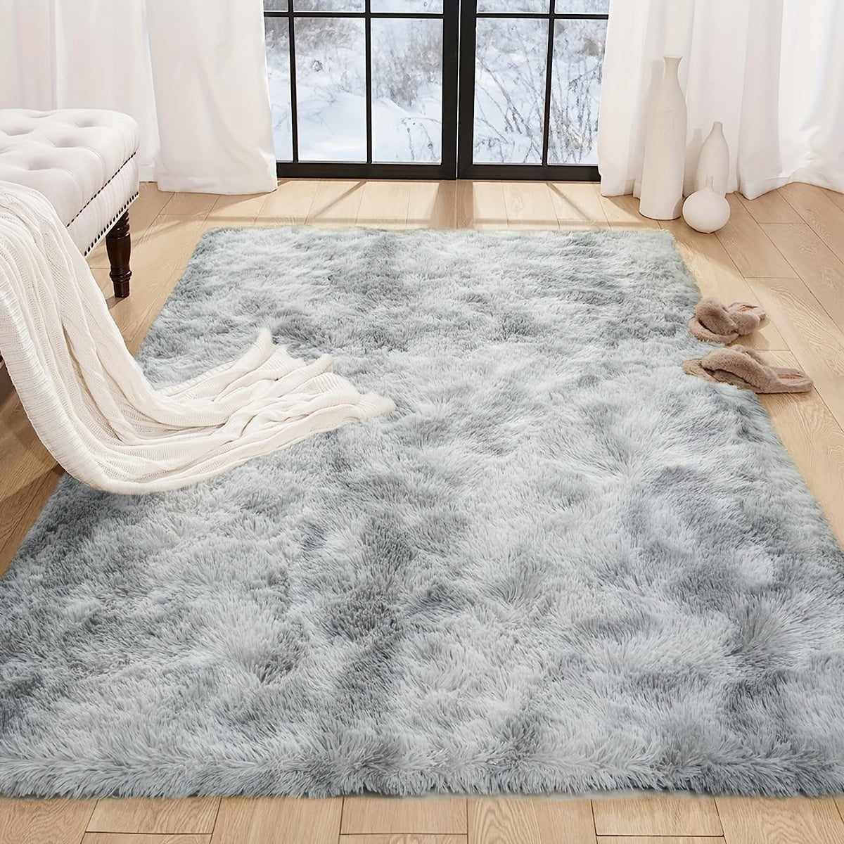 Soft Fluffy Shag Area Rug for Living Room Bedroom Non-Slip Machine Washable Carpet