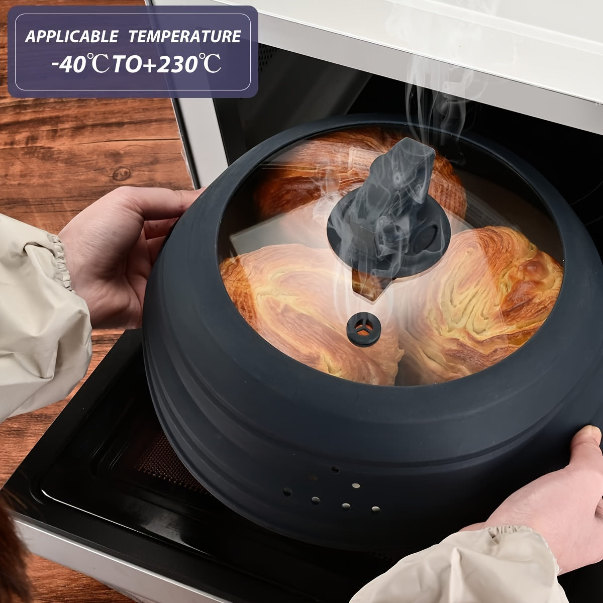 Microwave splatter guard lid with vent for 15.24-27.94 cm plates microwave safe