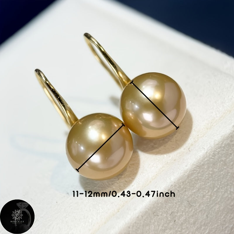 Sterling Silver Pearl Earrings in 18K Gold Plated with Japanese High Heels Design