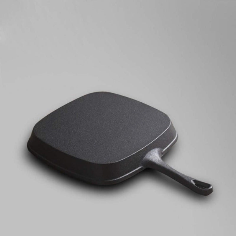 Cast Iron Skillet Non-Stick Steak Grill Frying Pan for Gas and Induction Cooking