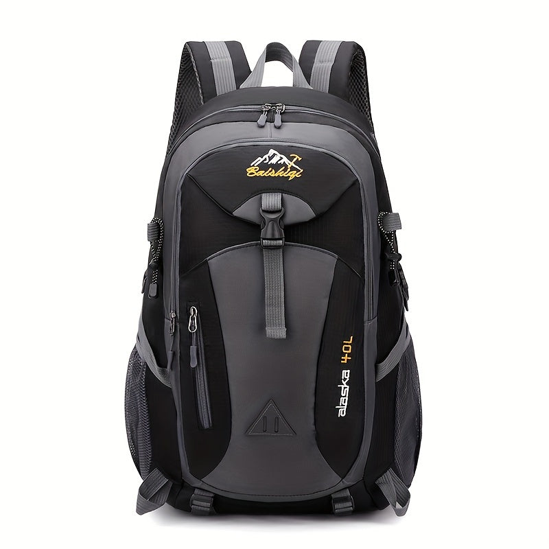 Unisex 40L Oxford Hiking Backpack Lightweight Sports Travel Bag with Embroidered Details