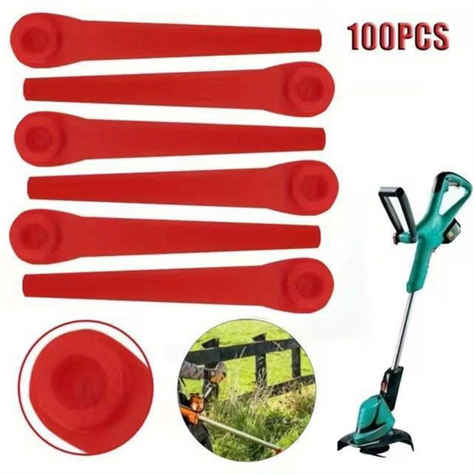 Lawn Trimmers Red Plastic Blades for Precision Cutting Gardening Tool Accessories