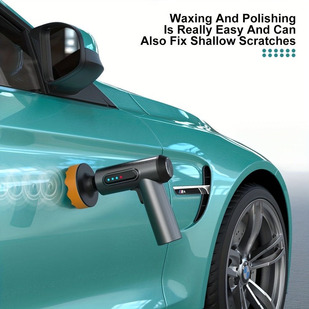 Cordless Car Buffer and Polisher Kit with USB Charging and Digital Display