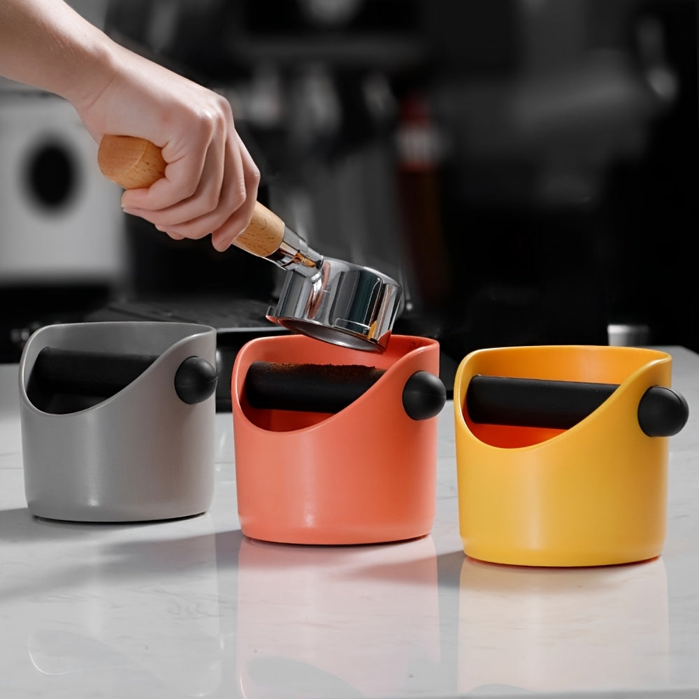 Espresso Knock Box Durable Plastic Coffee Grounds Bin Black Waste Organizer