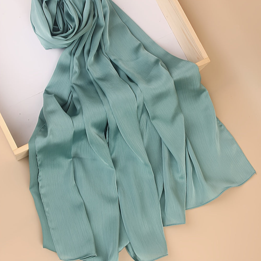 Pañuelo de cabeza clásico plisado de color sólido para uso casual, viaje y actividades al aire libre
