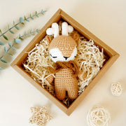 Crochet Baby Reindeer Toy for Newborns Christmas Gift Soft Plush Baby Toy