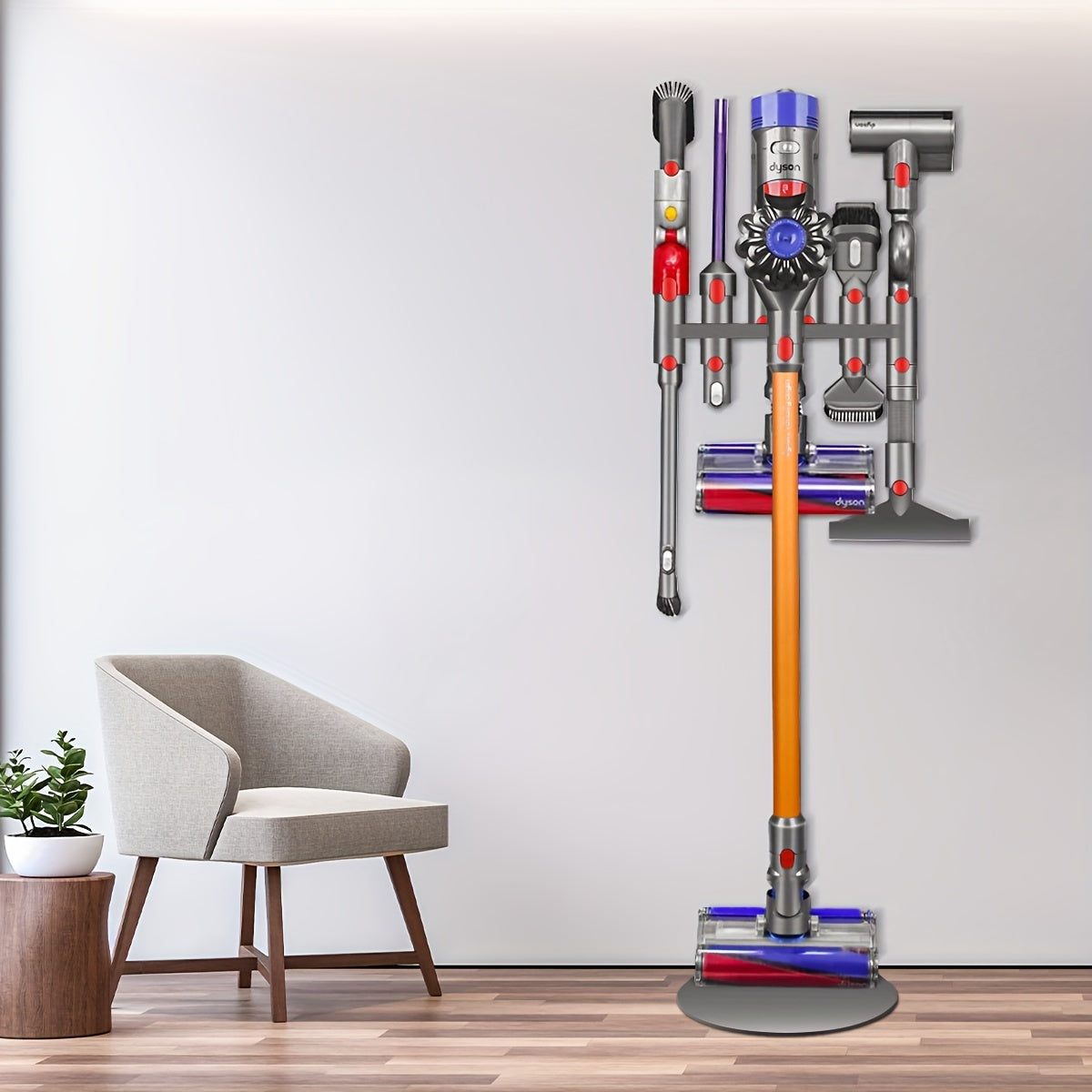 V7, V8, V10, V11, V15 changyutgich aksessuarlarini joylashtirish uchun mustahkam plastik devor montaji - teshiksiz saqlash tokchasi va aksessuar ushlagichi