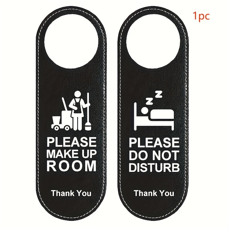 Leather Door Hangers for Hotels Make Up Room and Do Not Disturb Signs