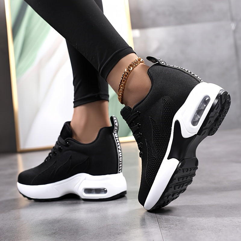 Women’s Breathable Shock-Absorbing Running Shoes Flat Casual Sneakers White All-Season