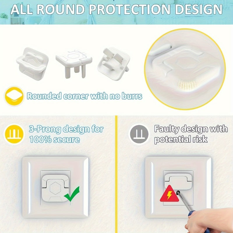 15-Pack Plastic Outlet Covers Child Safety Electric Plug Protectors