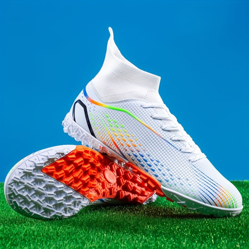 Adult High-Top Soccer Cleats Breathable PU Non-Slip for Training and Competition