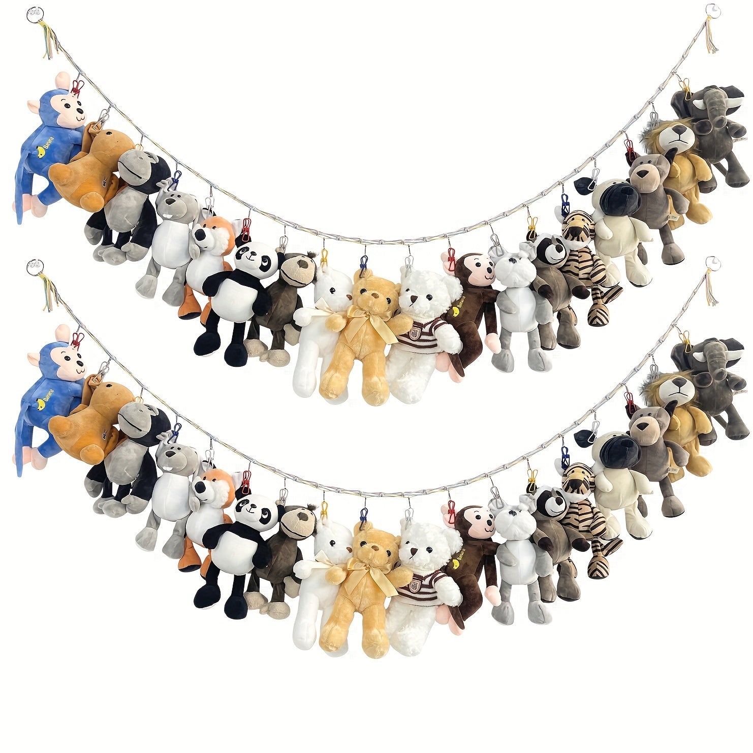 Woven Doll Organizer Hammock Hanging Storage Net for Stuffed Animals Room Decor