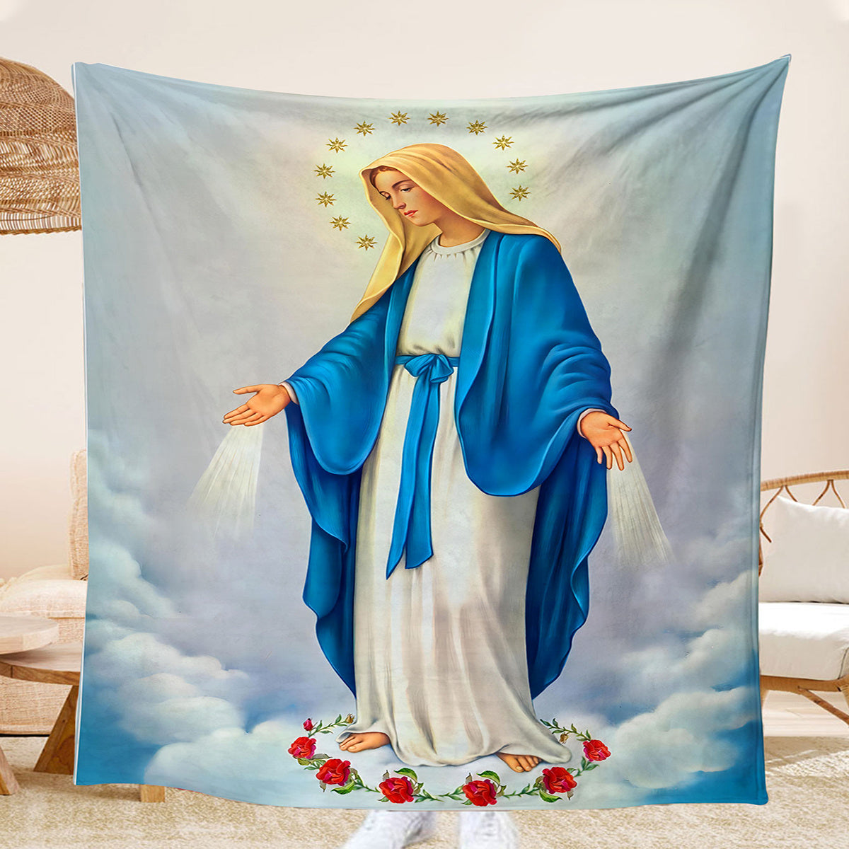 Cozy Soft Print Blanket for Couch Bed Travel Multi-Purpose