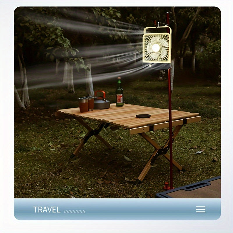 Koʻchma USB stol ventilyatori, oynali, 16.51cm, 5 tezlik, buklanuvchi, qayta zaryadlanadigan