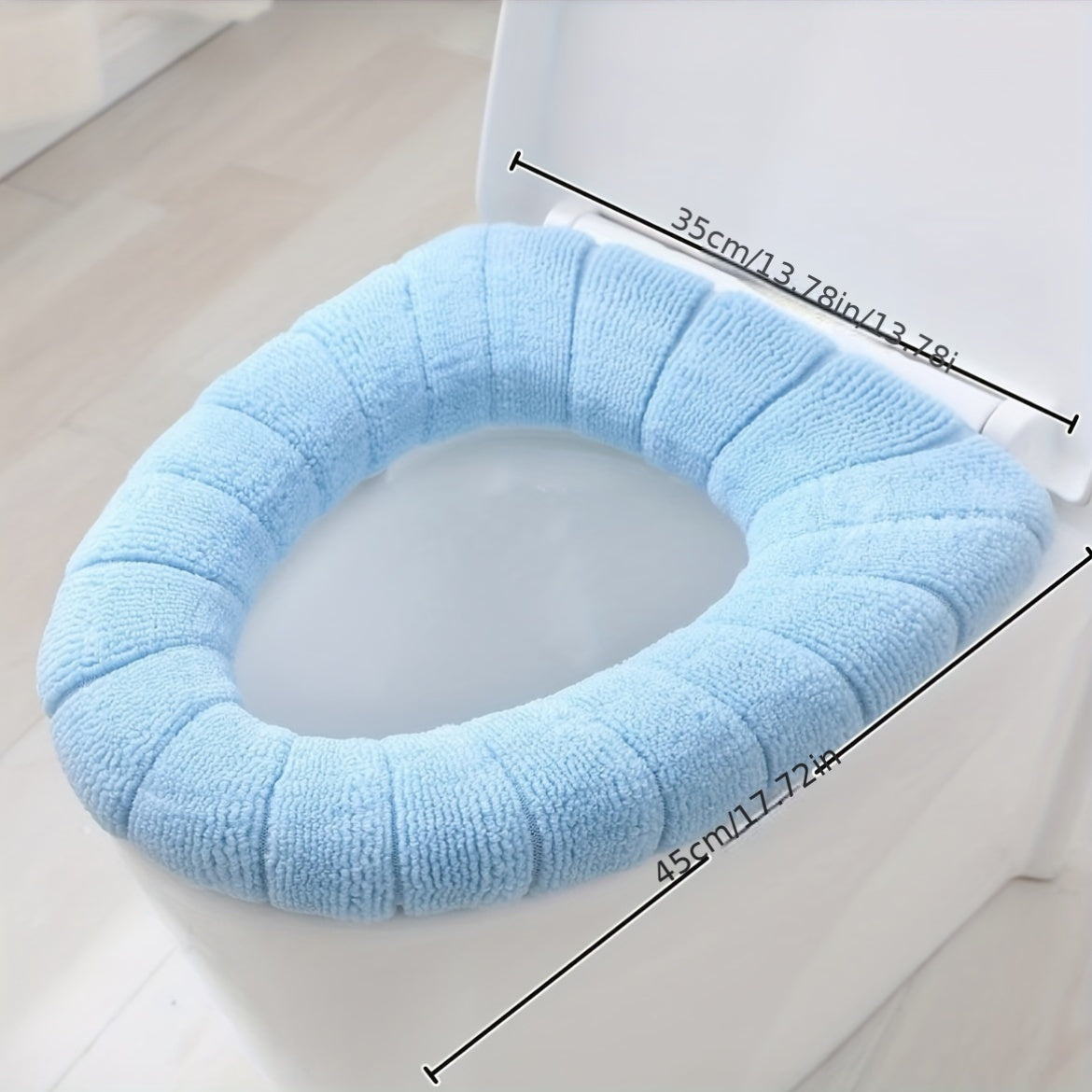 Funda de tapa de baño de tela de punto, sin electricidad, cojín cálido, poliéster