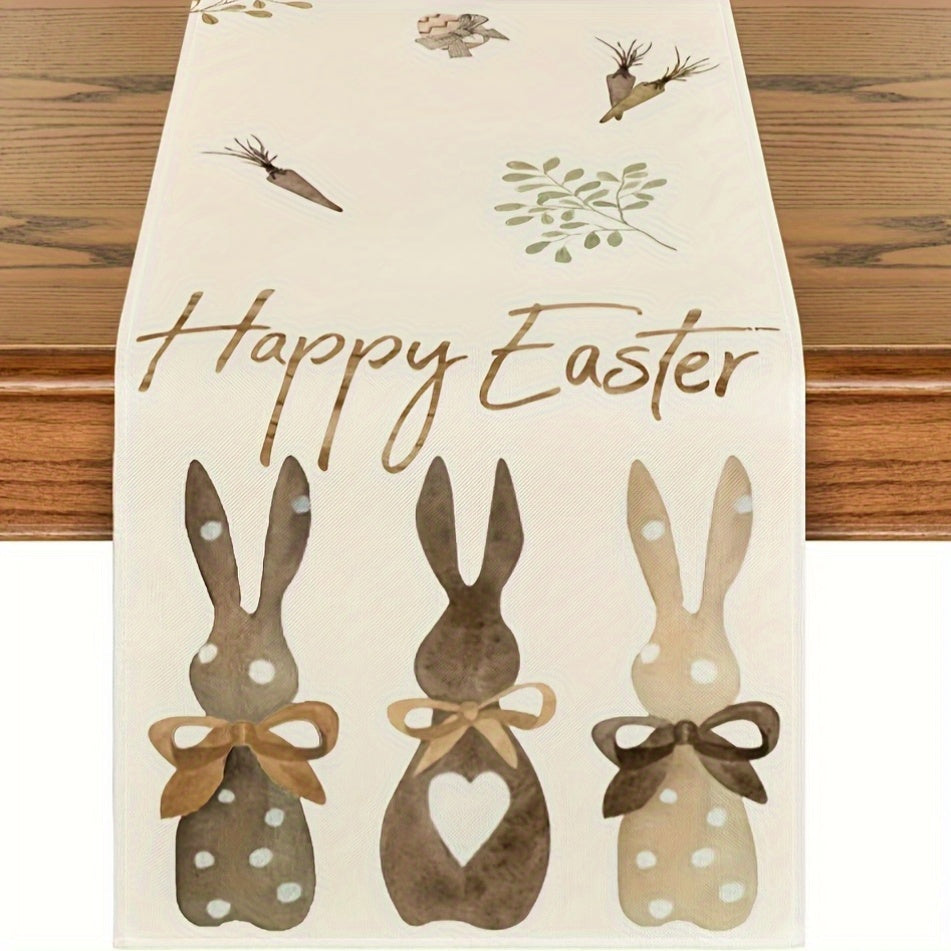 Easter Bunny and Carrot Polyester Table Runner 33x183 cm Indoor Outdoor Spring Summer Decor