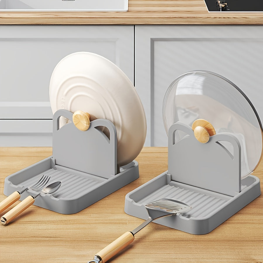 Pot Lid Organizer Wall Mount and Tabletop Kitchen Storage Shelf