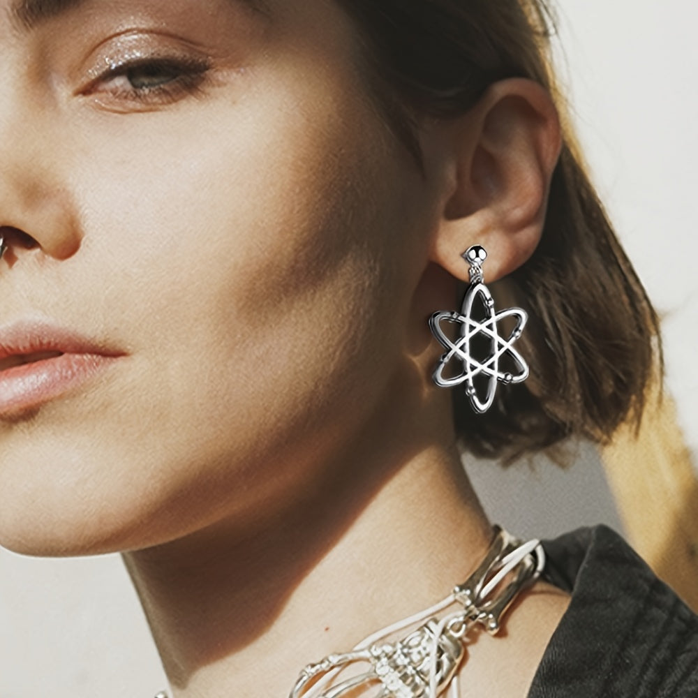 Science-Themed Dangle Earrings with Atom Design for Biology and Chemistry Enthusiasts