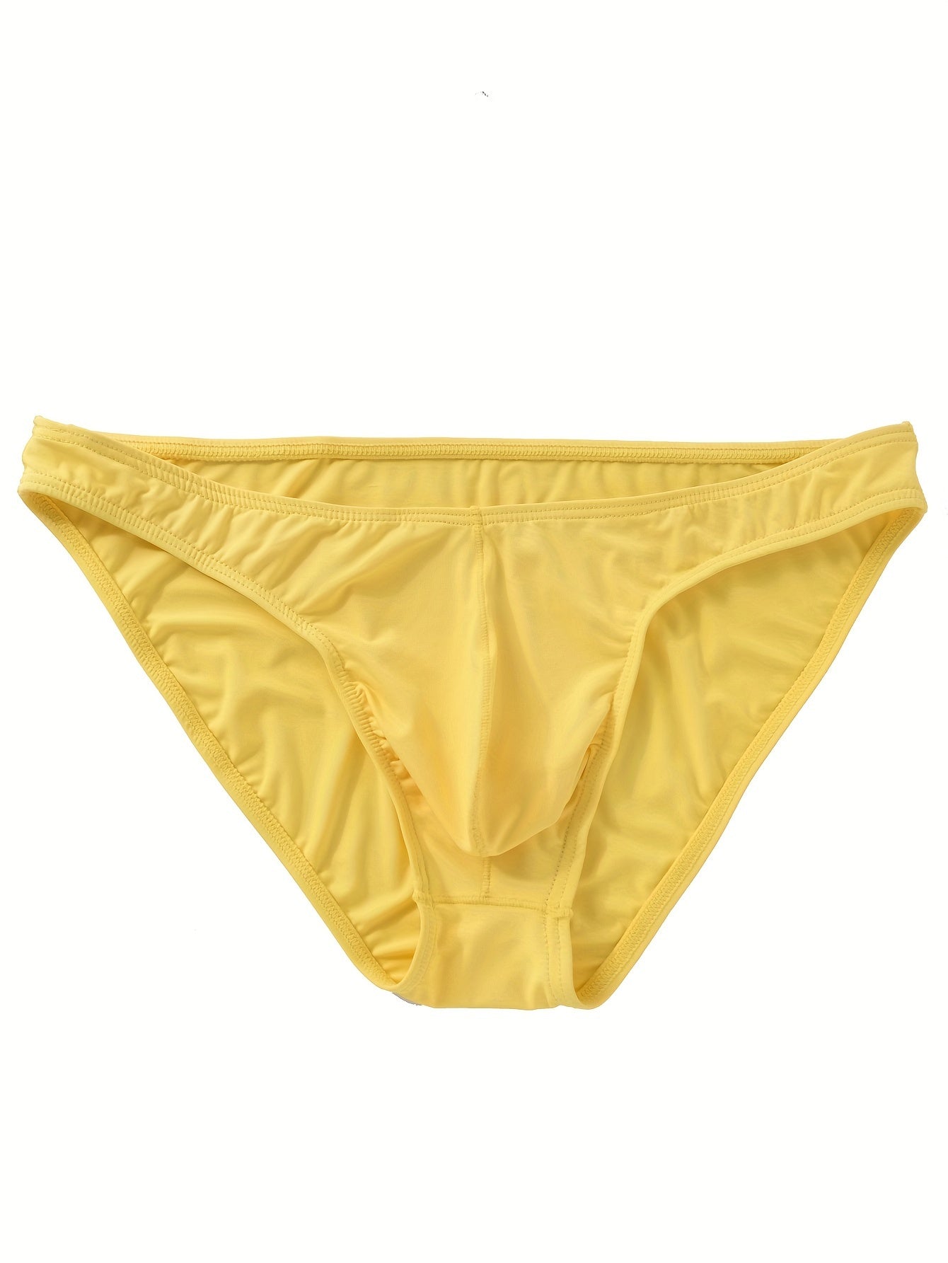 Men's Sheer Knit Low-Waist Briefs Breathable Stretchable Solid Color for Yoga 160gsm