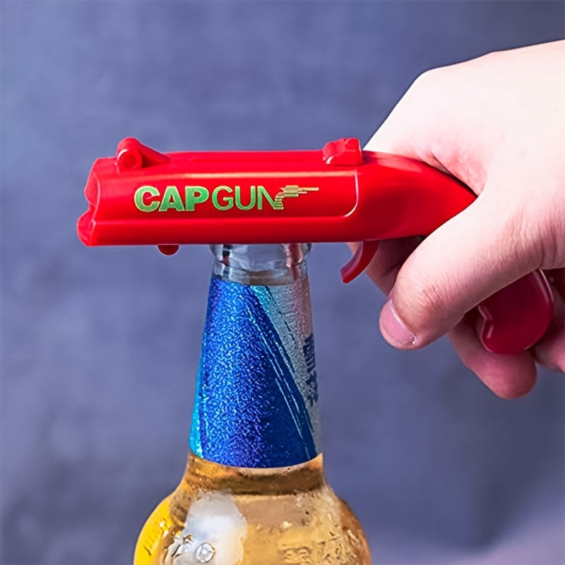Portable Cap Gun Bottle Opener with Shooter Design for Outdoor Parties
