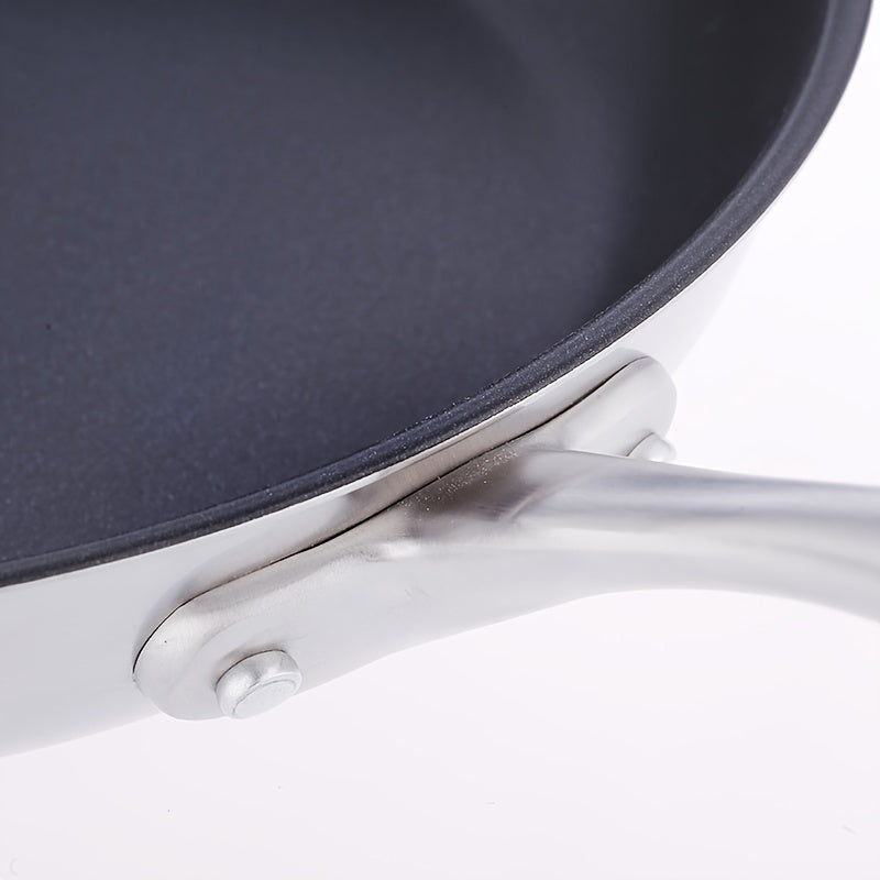 Премиальная сковорода из нержавеющей стали от Good Harvester - антипригарная, тройной слой для газовой и индукционной готовки, рекомендуется ручная стирка