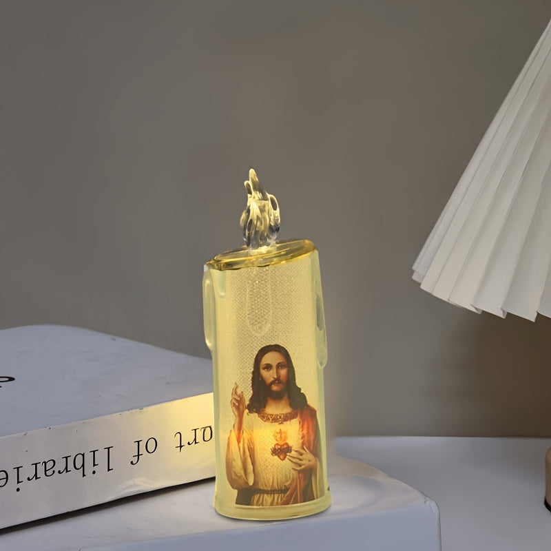 LED Candle for Prayer and Easter Decorations, Believer Gifts, Church Decor
