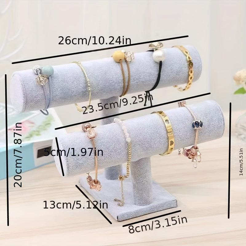 Velvet zargarlik buyumlarini namoyish qilish standi yog'och asos bilan marmar teksturasi ko'p darajali tashkilotchi bilan bilakuzuklar, soatlar va uy bezaklari uchun