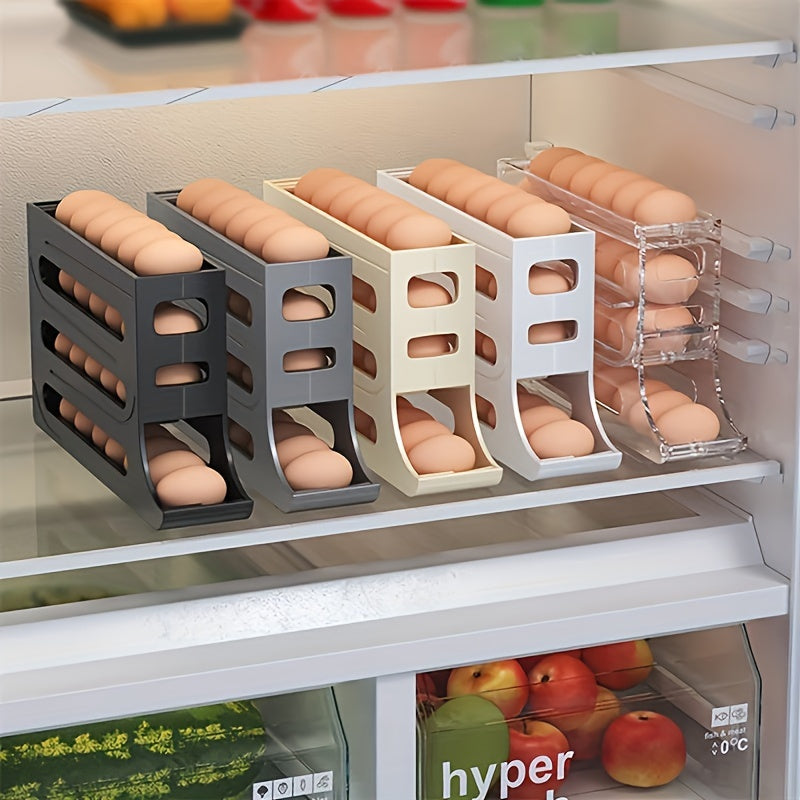 Large-Capacity Automatic Egg Dispenser Refrigerator Egg Holder Durable PP