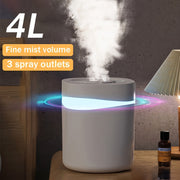 Ultra-Quiet 4L Cool Mist Humidifier and Aroma Diffuser USB Powered Top-Fill for Bedroom Living Room Office