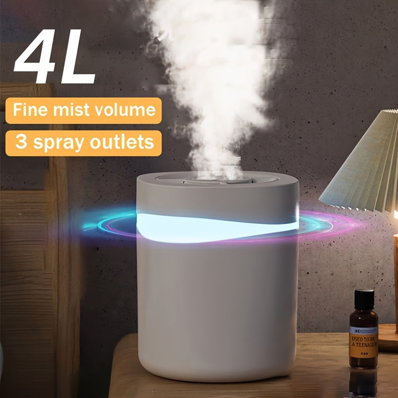 Ultra-Quiet 4L Cool Mist Humidifier and Aroma Diffuser USB Powered Top-Fill for Bedroom Living Room Office