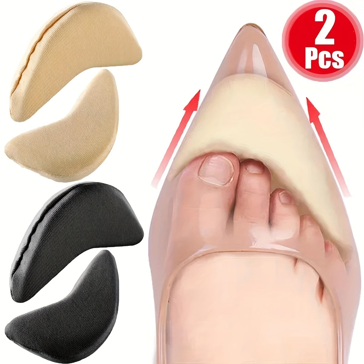 Women Sponge Front Foot Inserts for High Heels Pain Relief Size Reduction
