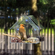 Clear Acrylic Bird Feeder with Suction Cup for All Bird Species Easy to Clean Window Mount