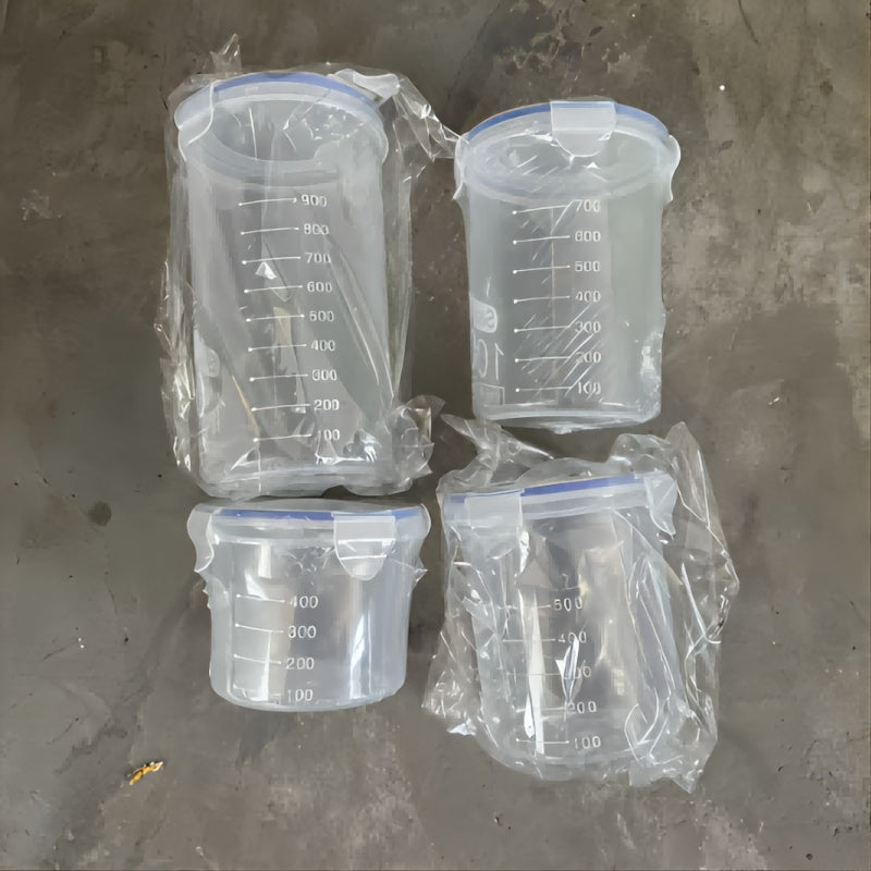 Set of 4 Glass Storage Jars with Lids for Kitchen Snacks and Organization