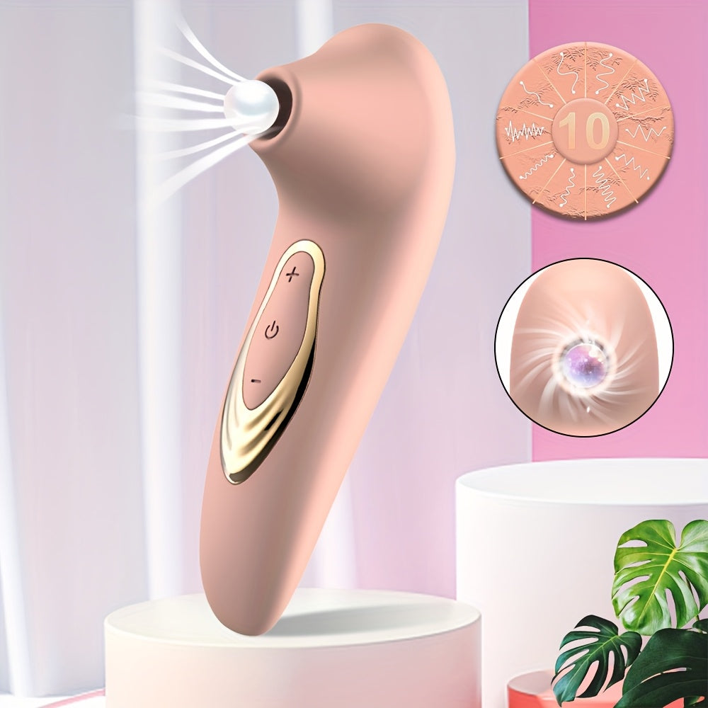 Ayollar klitoral nipel stimulyatori vibratsiyali yutuvchi o'yinchoq, 10 rejim bilan
