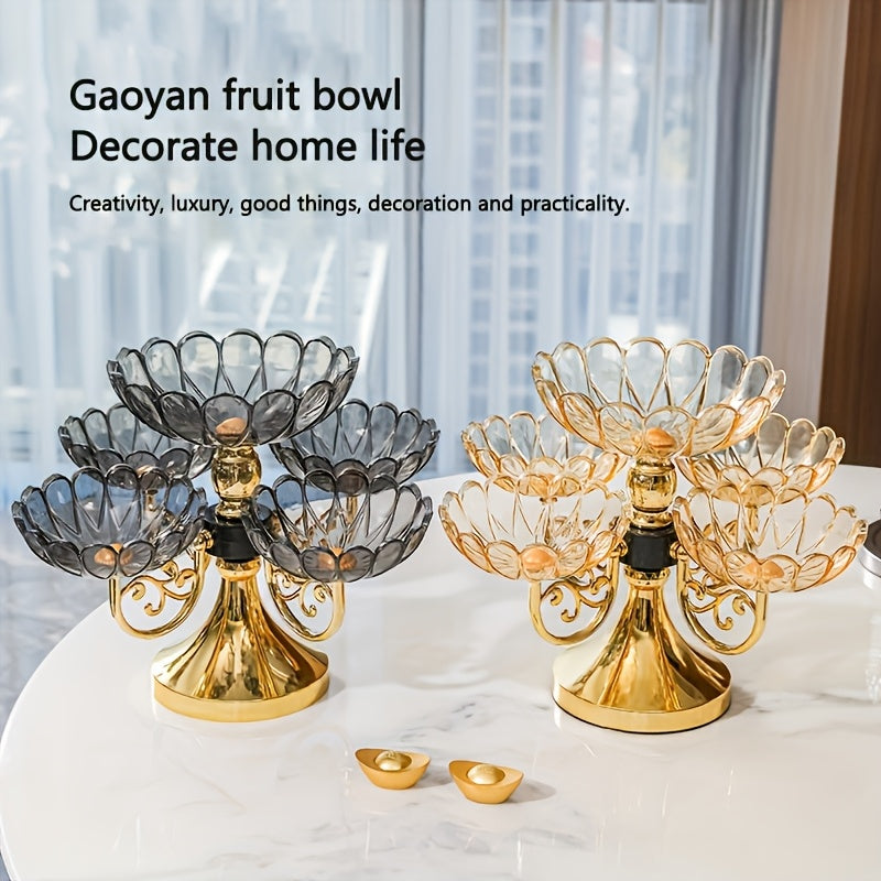 Multi-Layered Plastic Fruit and Snack Serving Tray for Parties and Events