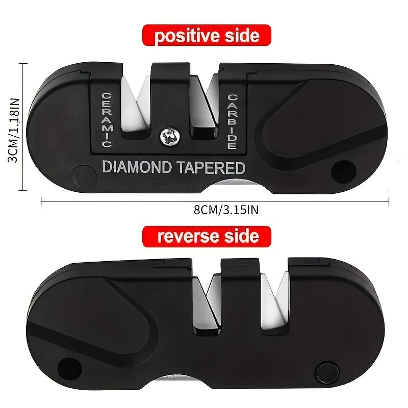 4-in-1 портатив пичоқ тозалаш қурилмаси енгил темир тўғрилаган пичоқлар учун, лист шаклида, кемпинг ва сайр қилиш учун