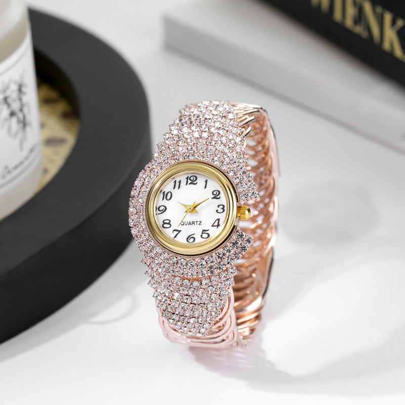 Women’s Bohemian Luxe Watch with Rhinestones and Elegant Design