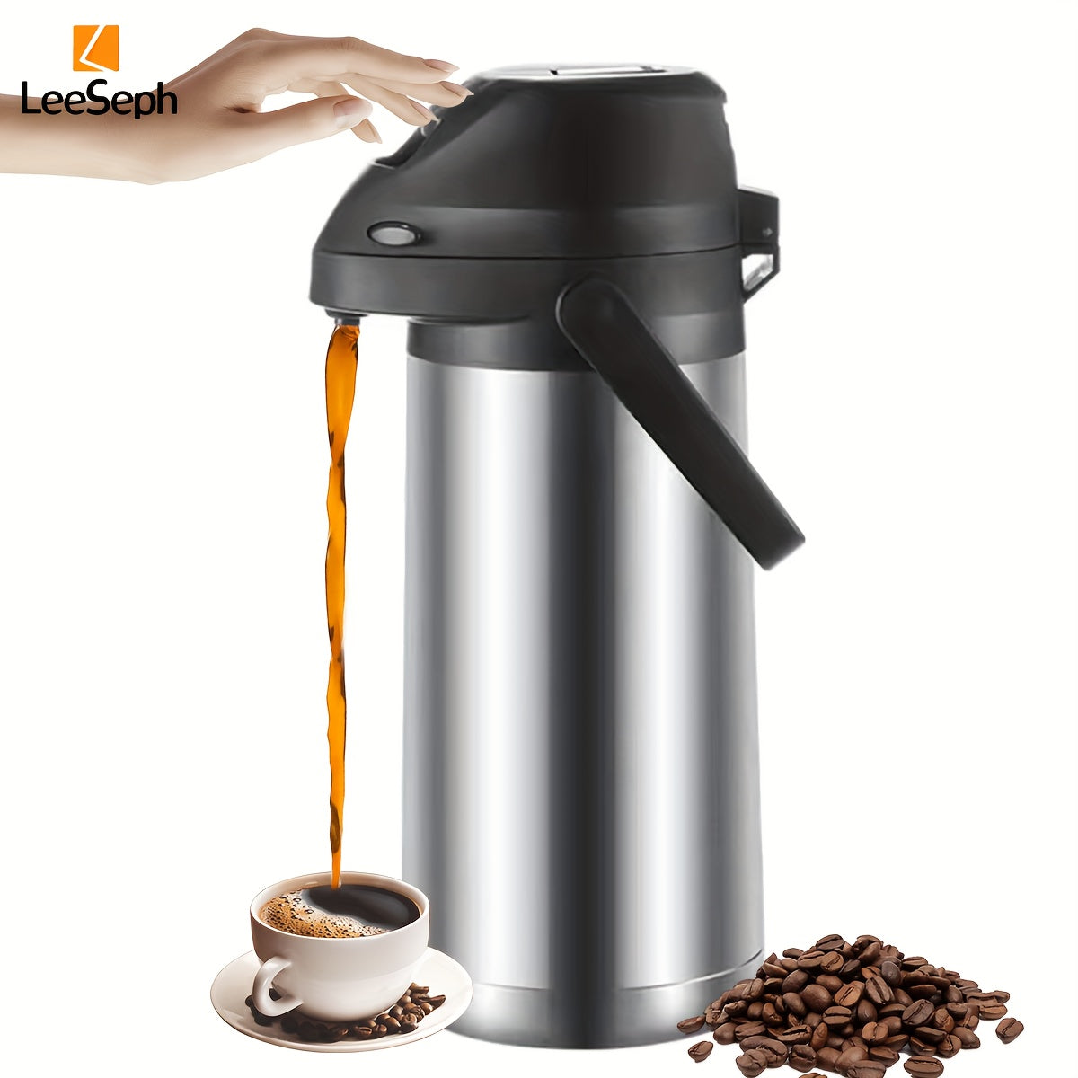 Insulated Stainless Steel Thermal Coffee Dispenser 66oz Hot Cold Drinks