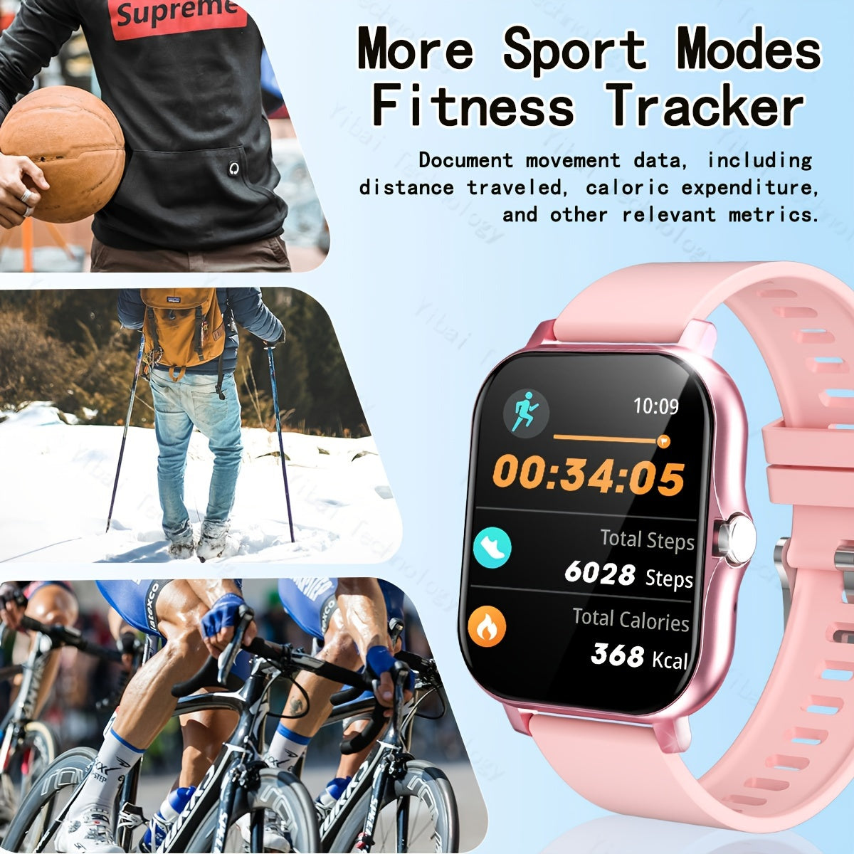 2.01-Inch Full Screen Touch Sports Smartwatch for Men and Women Make Calls Track Steps Calories Multi-Sports